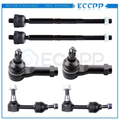 6set Suspension Front Sway Bar Inner + Outer Tie Rod Fits 2004-2005 Ford F-150 KOEEP [1]