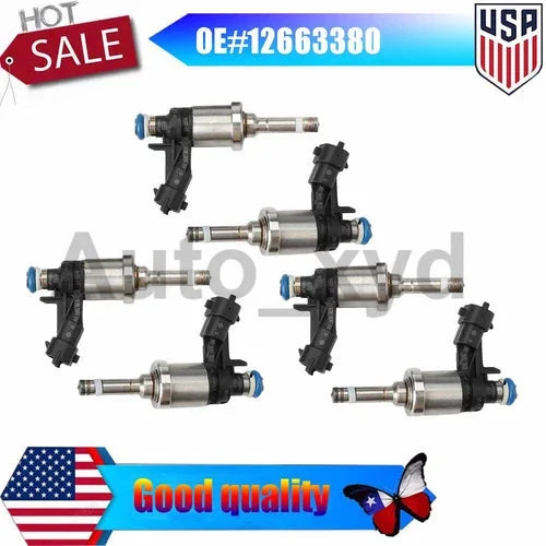 6x 12663380 Fuel Injector For Buick Enclave Chevrolet Traverse GMC Acadia 12-17 6B93BC-57 [1]