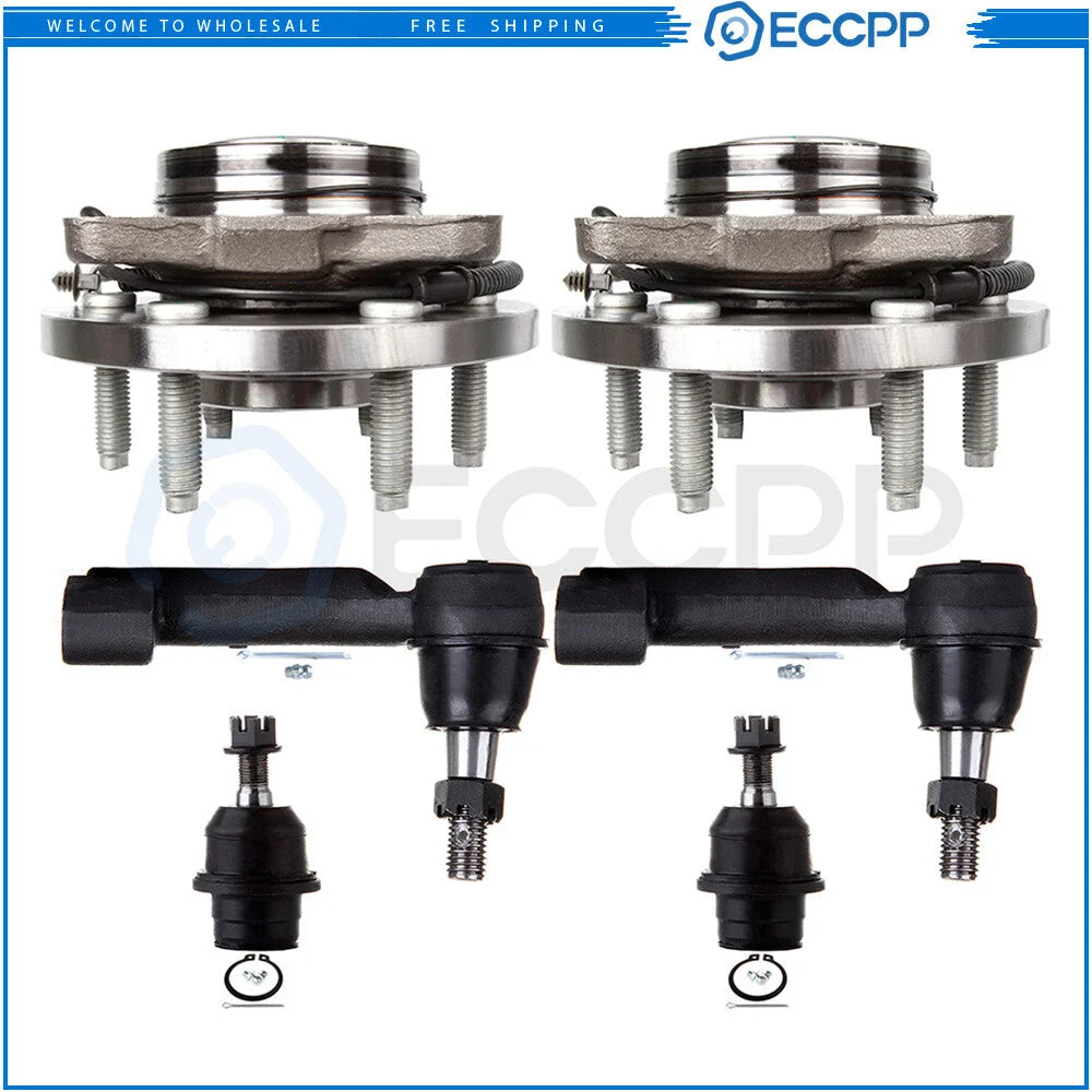 6x Front Steering Kit Tie Rod End Wheel Bearning Hub For 2009-10 Ford F-150 2WD KOEEP [1]