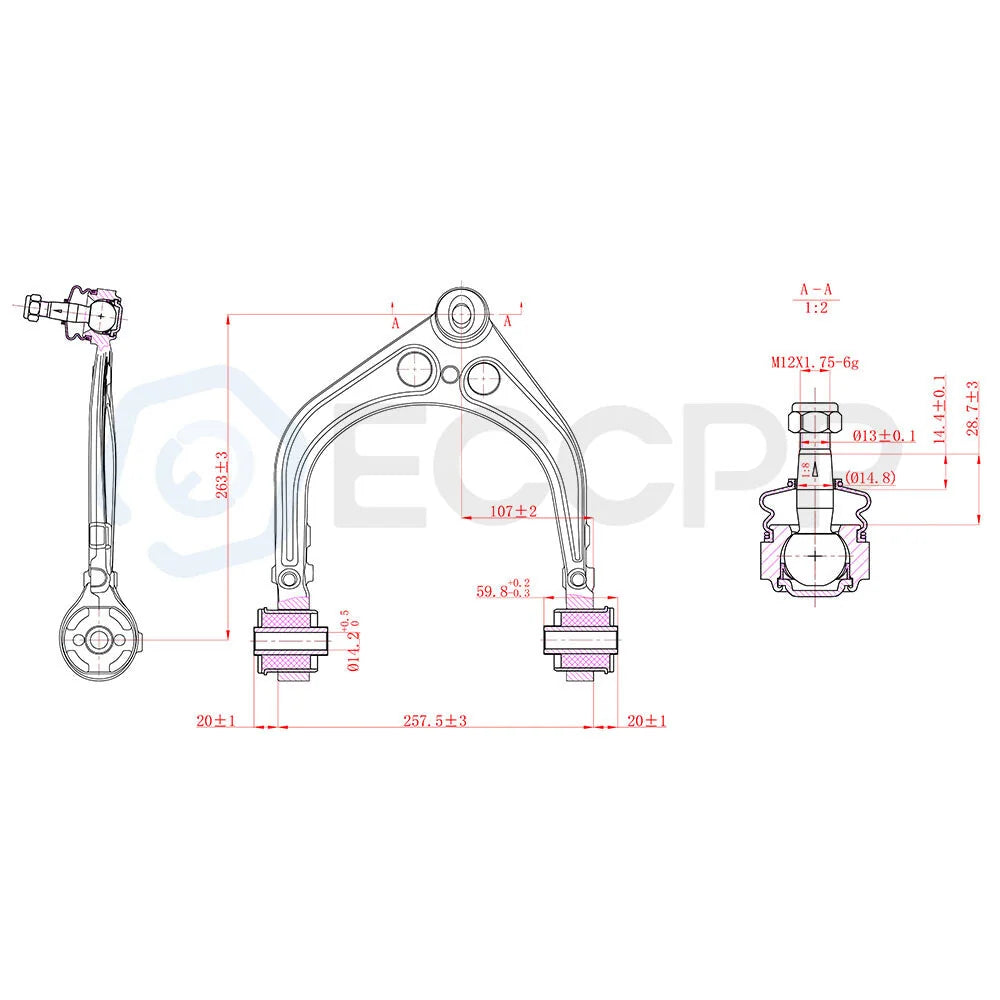 6x Front Upper Lower Control Arms Fits Chrysler 300 Dodge Charger Challenger KOEEP [2]