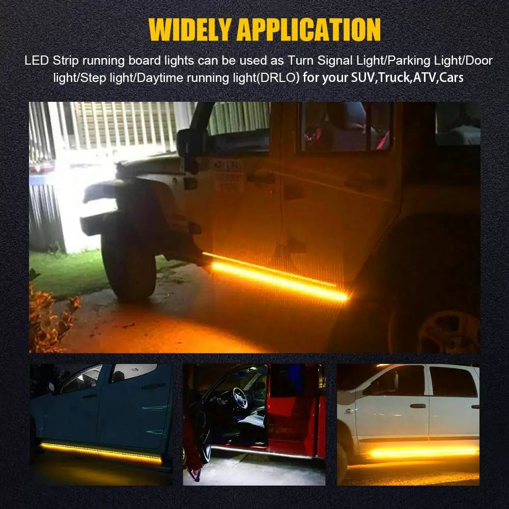70" Running Board LED Lights Side Step Strip Bar Turn Signal Truck Off-Road SUV 6B93BC-57 [11]