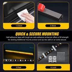 70" Running Board LED Lights Side Step Strip Bar Turn Signal Truck Off-Road SUV 6B93BC-57 [2]