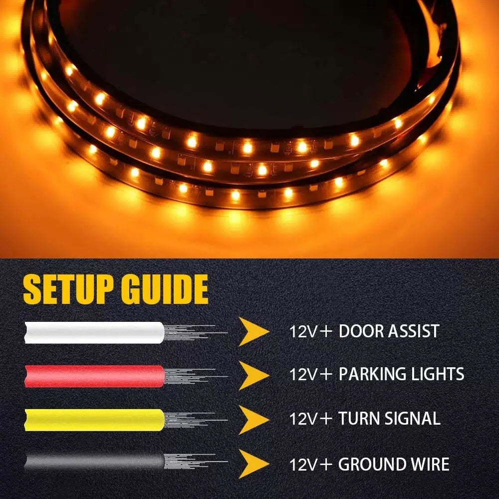 70" Running Board LED Lights Side Step Strip Bar Turn Signal Truck Off-Road SUV 6B93BC-57 [3]