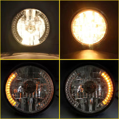 7" Motorcycle Headlamp w/ Turn Signal LED Headlight Housing Bracket Universal A 6B93BC-57 [3]