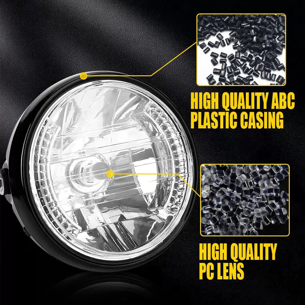 7" Motorcycle Headlamp w/ Turn Signal LED Headlight Housing Bracket Universal A 6B93BC-57 [8]