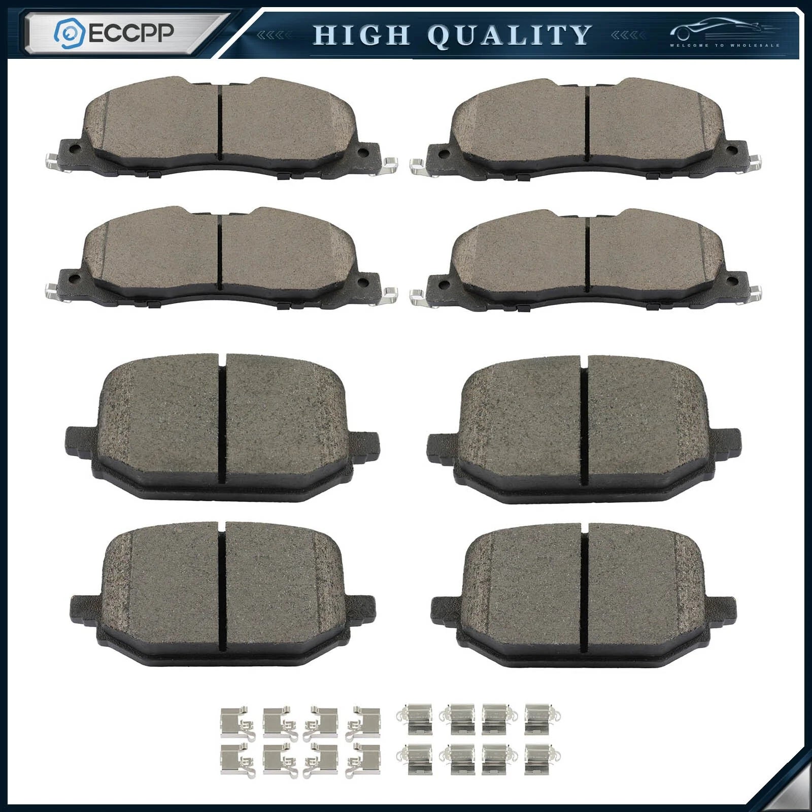 8PCS Front Rear Ceramic Brake Pads Kit For 2020-2023 Ford Explorer 2.3L 3.0L KOEEP [1]