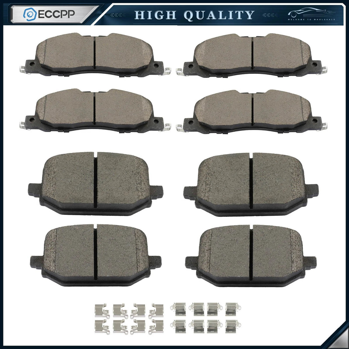 8PCS Front Rear Ceramic Brake Pads Kit For 2020-2023 Ford Explorer 2.3L 3.0L KOEEP [1]