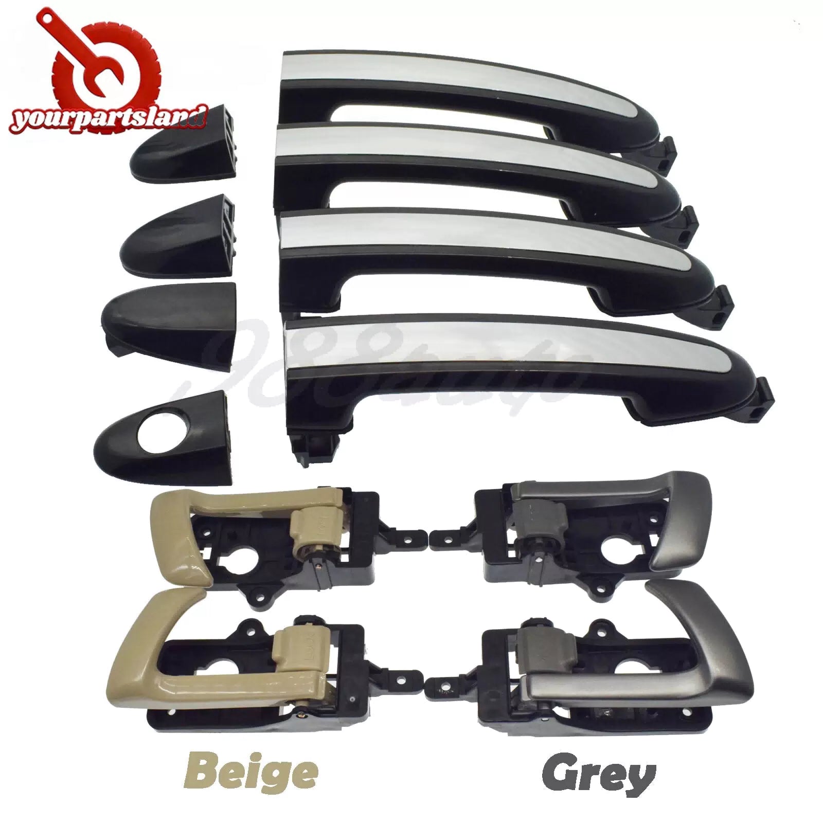 8PCS Front Rear Outside Inside Door Handle for Hyundai Santa Fe 2007 2008-2012 6B93BC-57 [1]