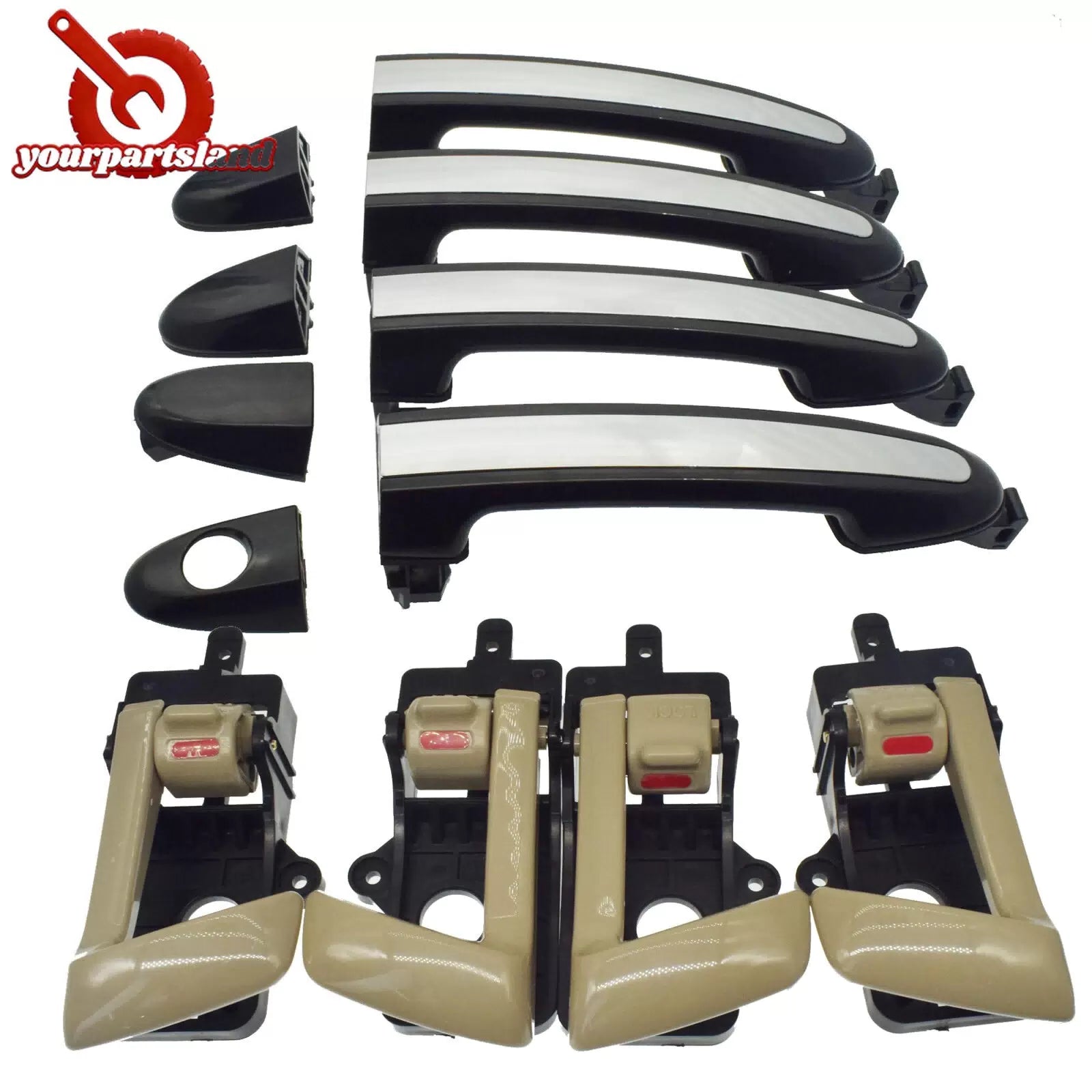 8PCS Front Rear Outside Inside Door Handle for Hyundai Santa Fe 2007 2008-2012 6B93BC-57 [2]