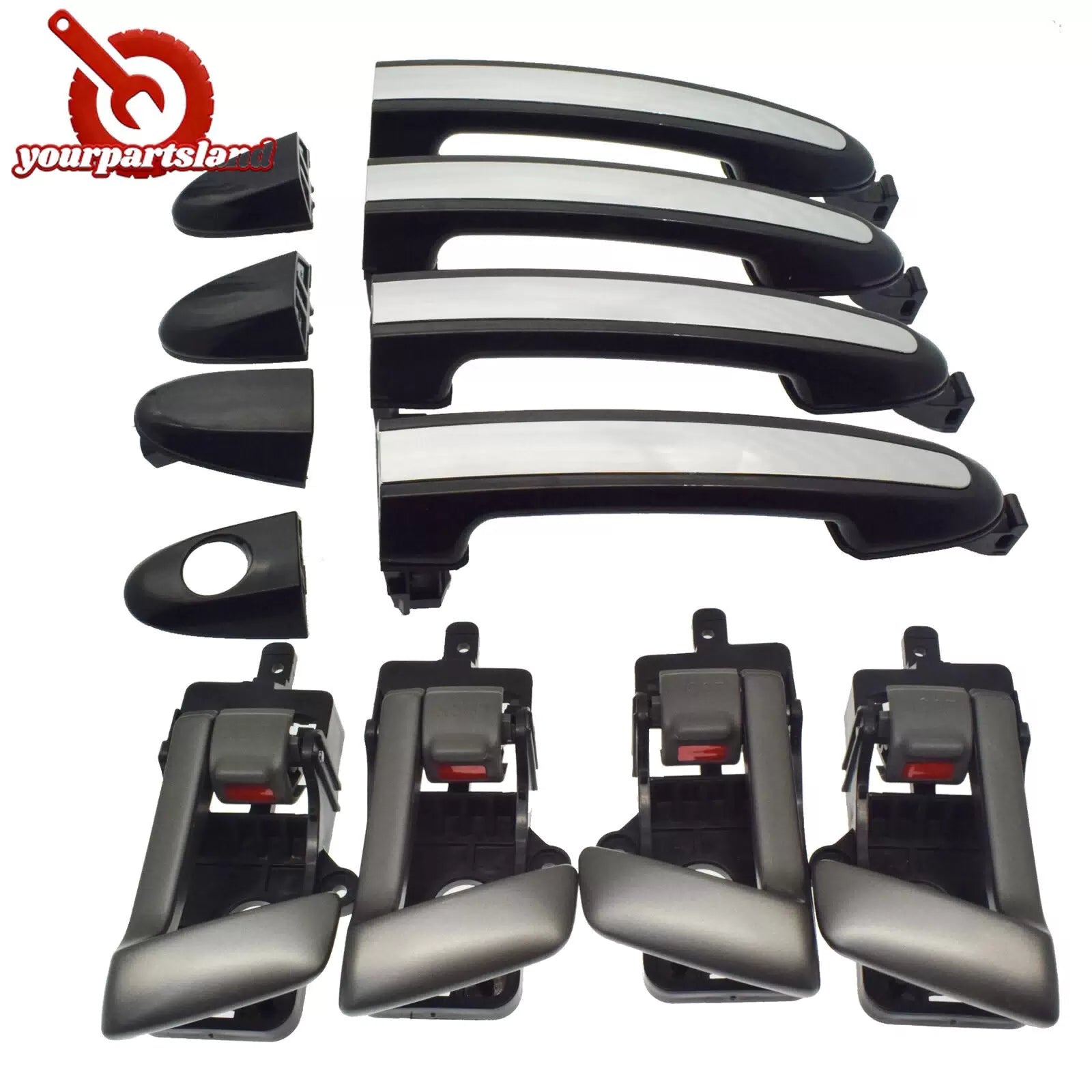8PCS Front Rear Outside Inside Door Handle for Hyundai Santa Fe 2007 2008-2012 6B93BC-57 [3]