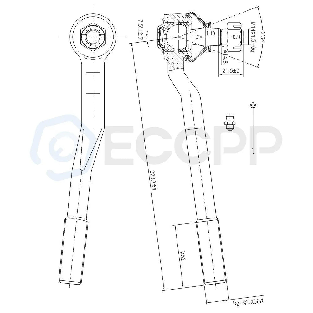 8Pcs Front Tie Rods Ball Joints Steering Part Fits 1996-2002 Toyota 4Runner KOEEP [3]