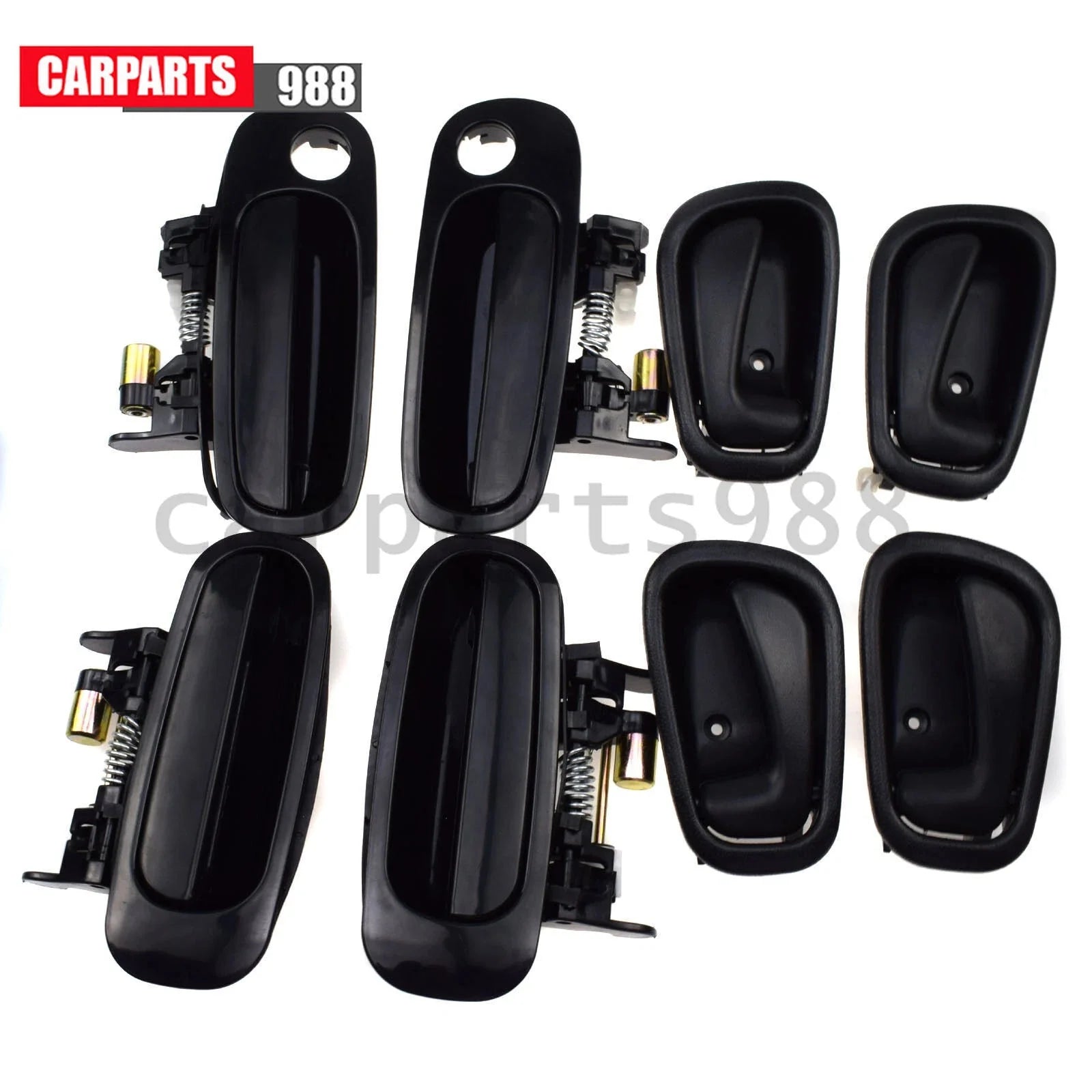8Pcs Outer & Inner Door Handle Black For 1998-02 Toyota Corolla Prizm 6921002040 6B93BC-57 [2]