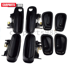 8Pcs Outer & Inner Door Handle Black For 1998-02 Toyota Corolla Prizm 6921002040 6B93BC-57 [2]