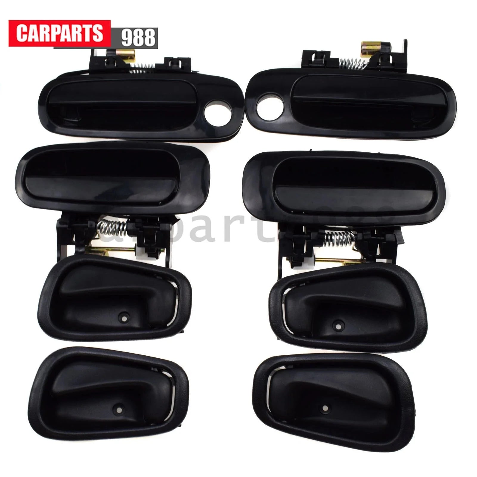 8Pcs Outer & Inner Door Handle Black For 1998-02 Toyota Corolla Prizm 6921002040 6B93BC-57 [3]