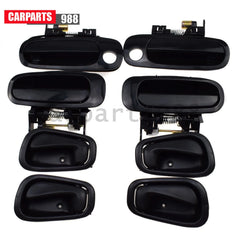 8Pcs Outer & Inner Door Handle Black For 1998-02 Toyota Corolla Prizm 6921002040 6B93BC-57 [3]