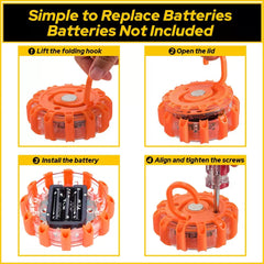 8 LED Road Flares Emergency Disc Safety Light Flashing Roadside Beacon Warning' 6B93BC-57 [4]