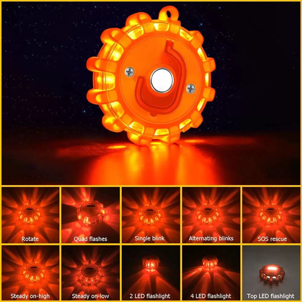 8 LED Road Flares Emergency Disc Safety Light Flashing Roadside Beacon Warning' 6B93BC-57 [6]