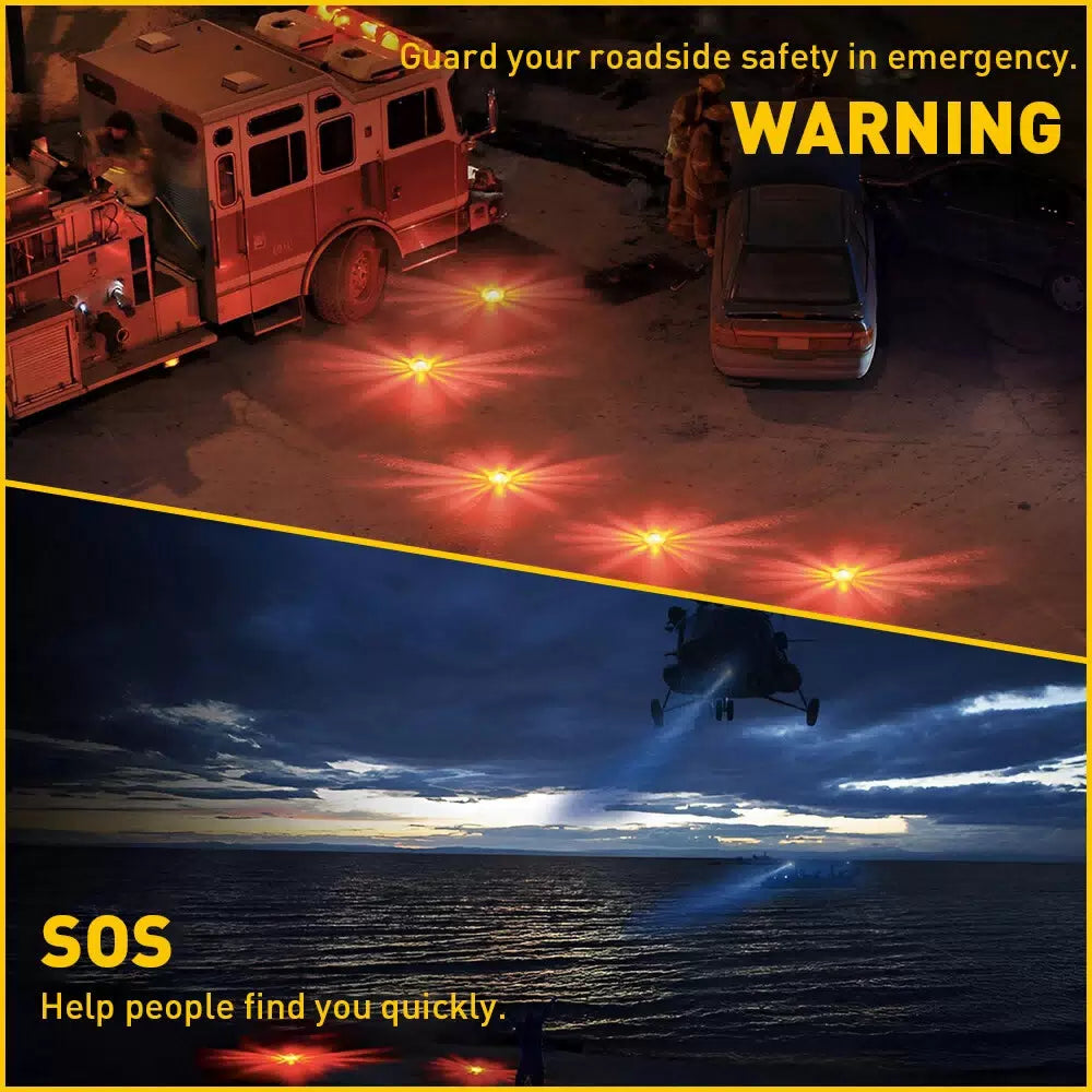 8 LED Road Flares Emergency Disc Safety Light Flashing Roadside Beacon Warning' 6B93BC-57 [8]