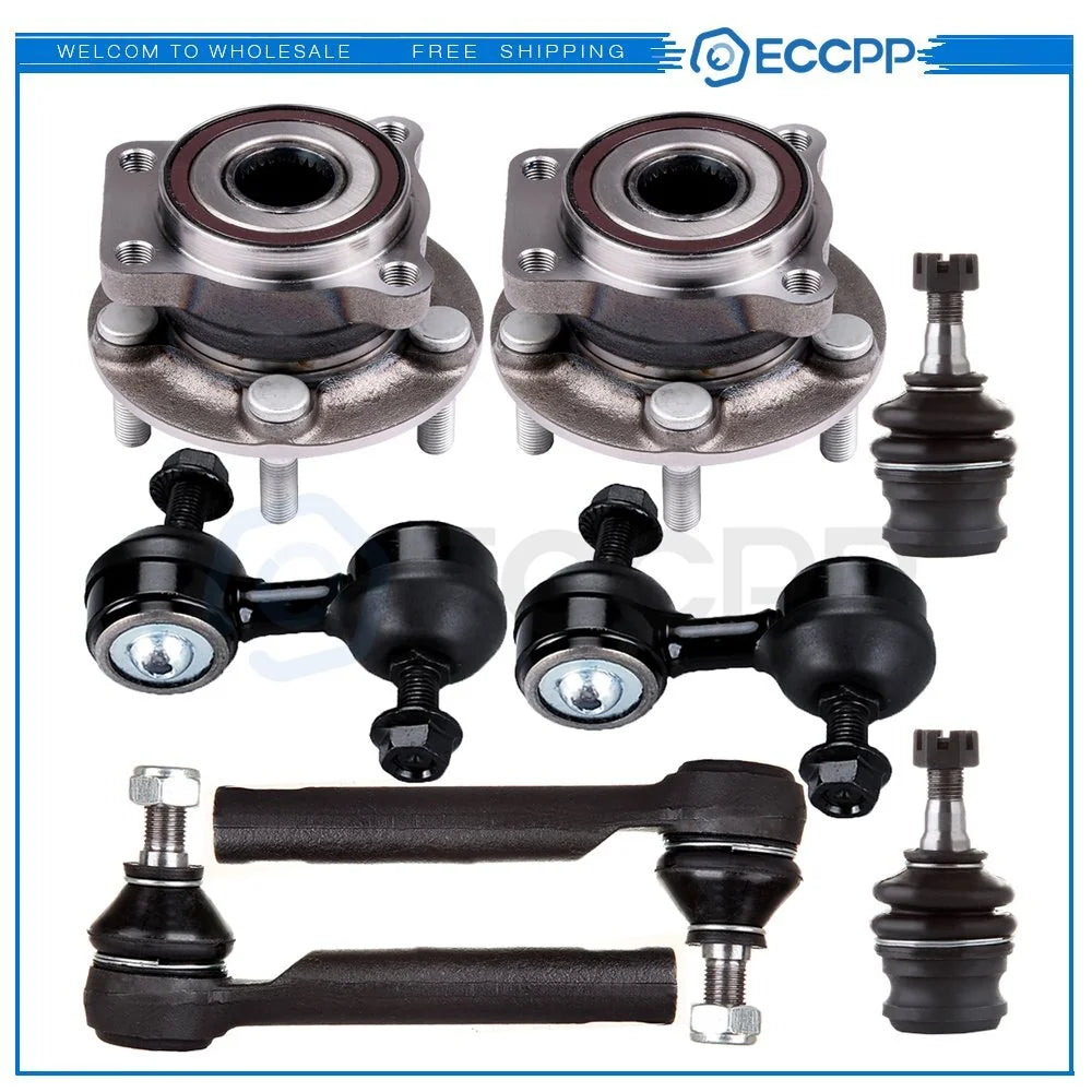 8pc Front Wheel Hub Bearing Tierod Kit for Subaru Legacy Outback w/ABS KOEEP [1]