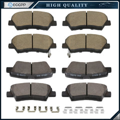 8pc Front & Rear Ceramic Brake Pads w/Hardware for Hyundai Elantra GT Veloster KOEEP [1]