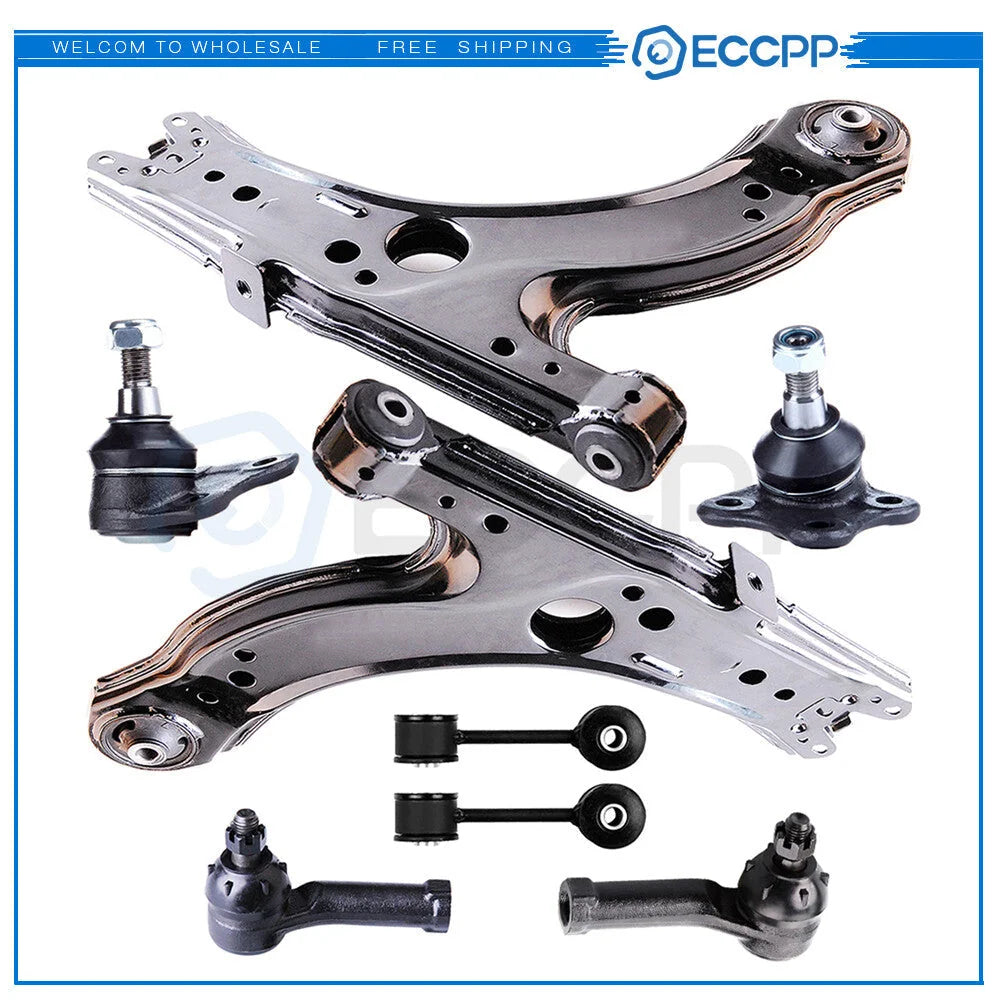 8pcs Front Control Arms Ball Joints Tie Rods Sway Bars For VW Beetle Golf Jetta KOEEP [1]