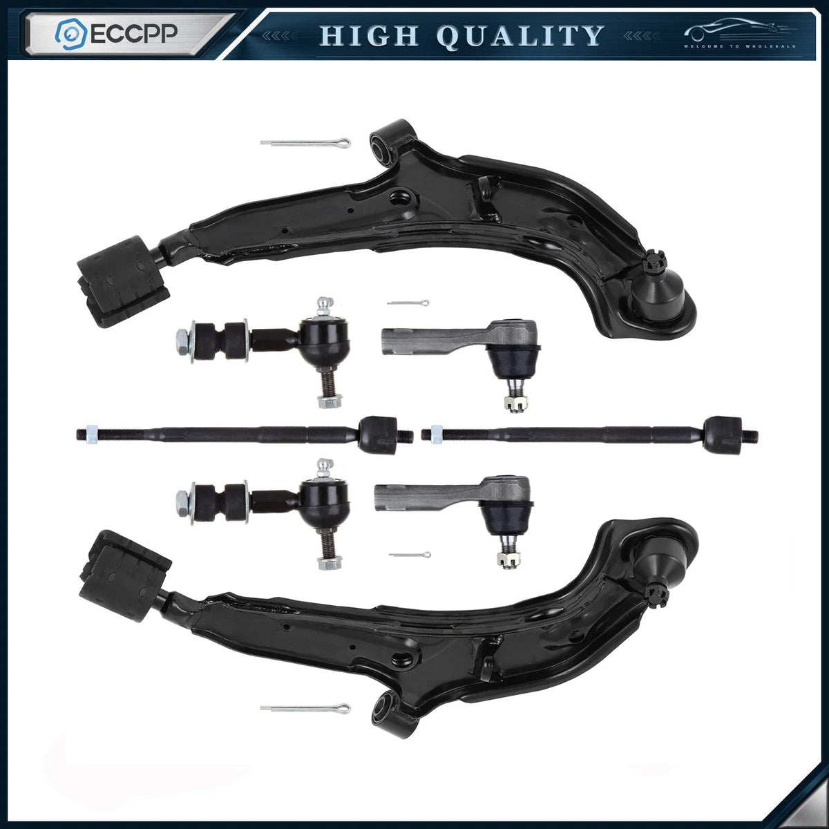 8pcs Front Lower Control Arm Ball Joint Tie Rod Ends For 1998-2001 NISSAN ALTIMA KOEEP [1]