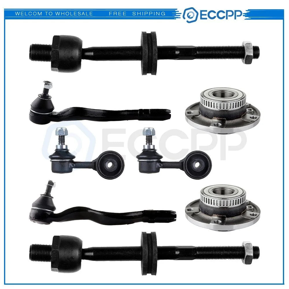 8pcs Front Wheel Bearings Sway Bar Links Tie Rod End For 1992-2000 2001 2002 BMW KOEEP [1]