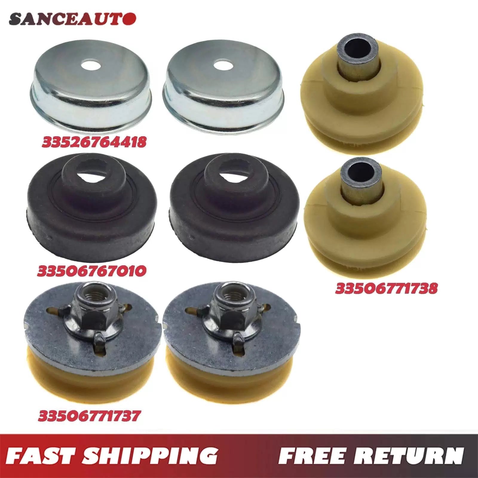 8pcs Rear Lower Suspension Strut Bearing for BMW E81 E82 E88 E89 E90 33506767010 6B93BC-57 [1]