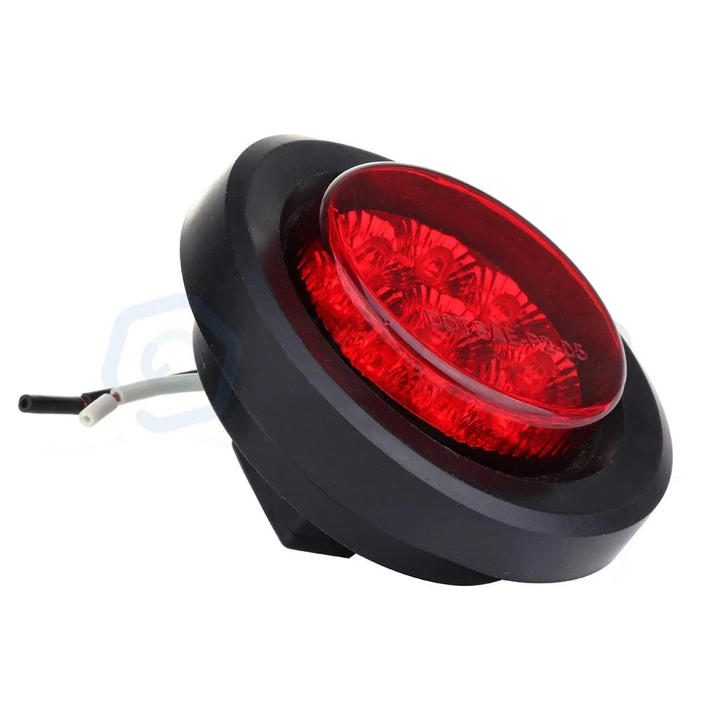8x 2" Red 9LED Side Marker Clearance Tail Light Round for Truck Trailer &Grommet KOEEP [10]