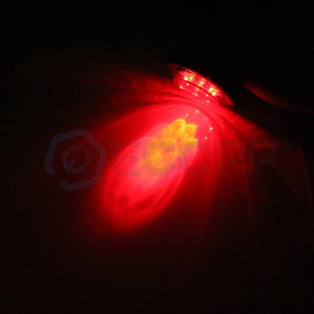 8x 2" Red 9LED Side Marker Clearance Tail Light Round for Truck Trailer &Grommet KOEEP [11]
