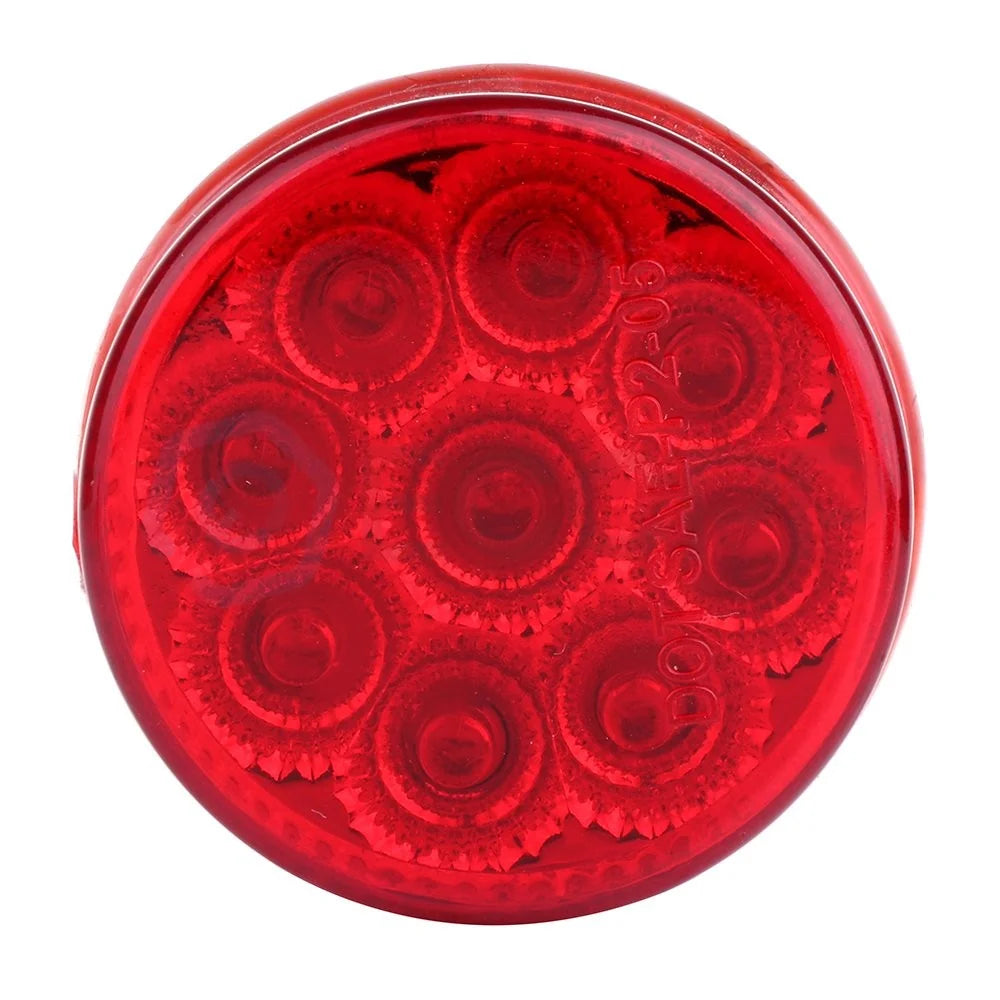 8x 2" Red 9LED Side Marker Clearance Tail Light Round for Truck Trailer &Grommet KOEEP [3]
