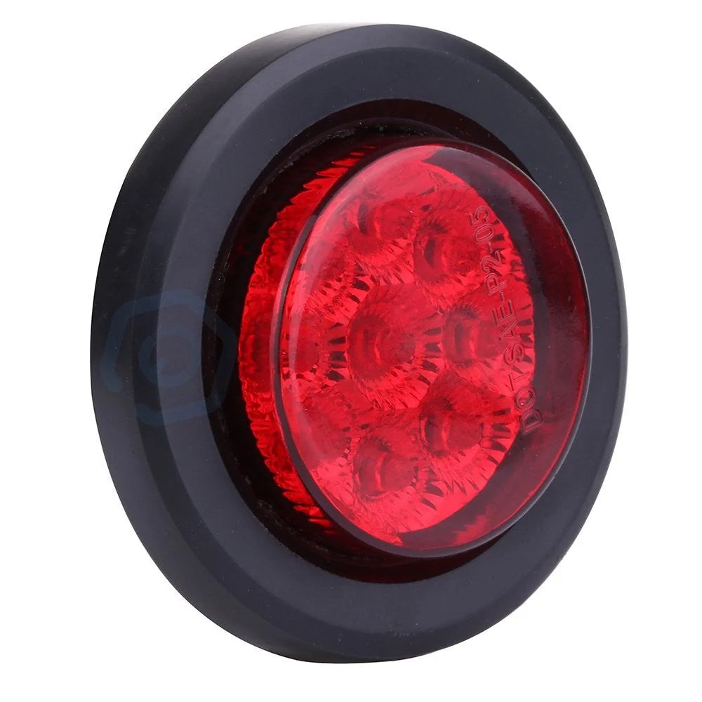8x 2" Red 9LED Side Marker Clearance Tail Light Round for Truck Trailer &Grommet KOEEP [8]