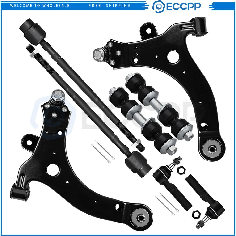 8x Front Lower Suspension Control Arms Tie Rods Kit For 1997-2005 Buick Century 6B93BC-57 [1]