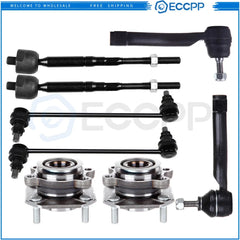 8x Front Steering Kit Tie Rod End Sway Bar End Link For 2007-2012 Nissan Sentra KOEEP [1]