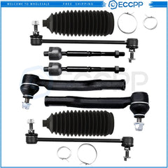 8x Front Sway Bars Inner Outer Tie Rod End Linkage For 2007-2012 Nissan Versa KOEEP [1]