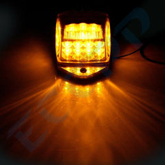 9x 17 LED Yellow Cab Roof Clearance Lights w/Chrome for Peterbilt Kenworth Mack 6B93BC-57 [2]