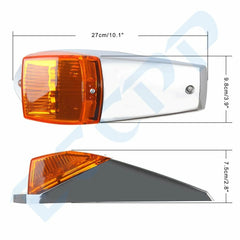 9x 17 LED Yellow Cab Roof Clearance Lights w/Chrome for Peterbilt Kenworth Mack 6B93BC-57 [4]