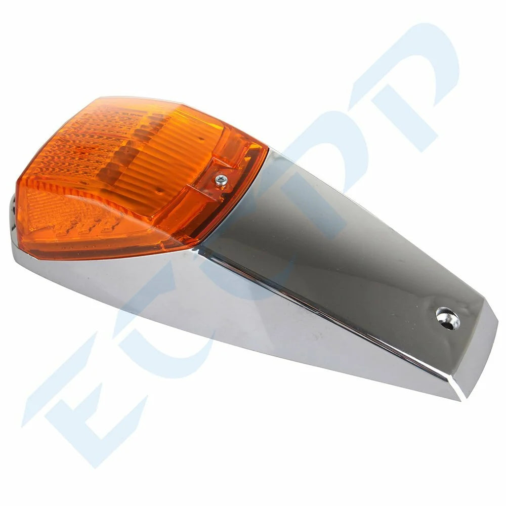 9x 17 LED Yellow Cab Roof Clearance Lights w/Chrome for Peterbilt Kenworth Mack 6B93BC-57 [7]