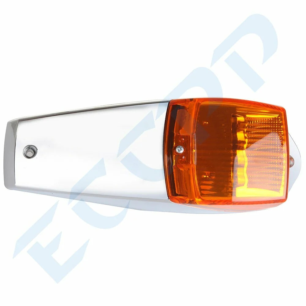 9x 17 LED Yellow Cab Roof Clearance Lights w/Chrome for Peterbilt Kenworth Mack 6B93BC-57 [8]