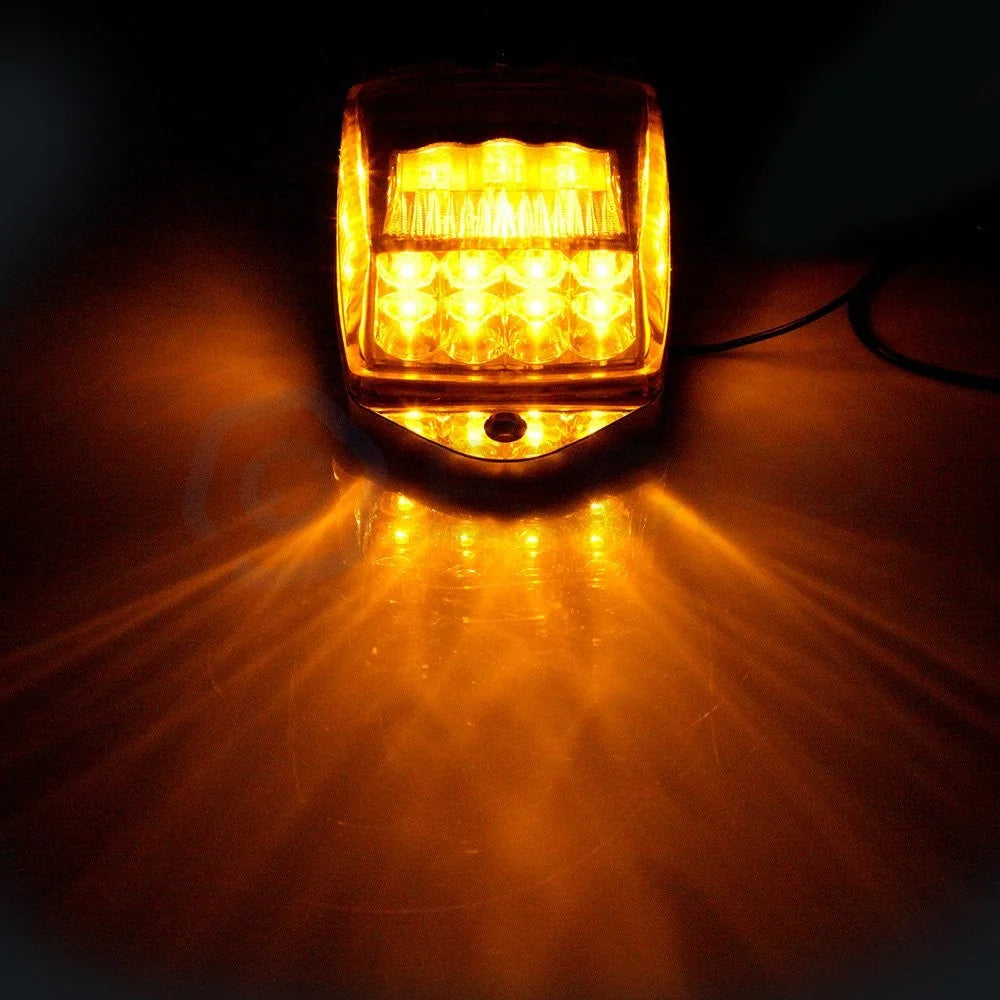 9x Amber 10 inch 17 LED Chrome Cab marker Roof Light for Peterbilt Kenworth KOEEP [2]