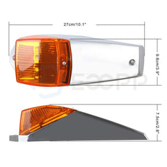 9x Amber 10 inch 17 LED Chrome Cab marker Roof Light for Peterbilt Kenworth KOEEP [4]