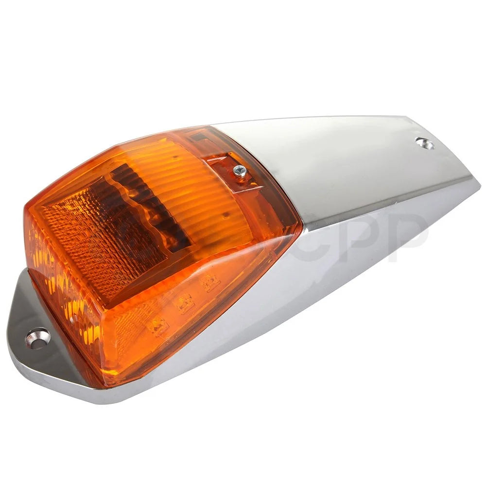 9x Amber 10 inch 17 LED Chrome Cab marker Roof Light for Peterbilt Kenworth KOEEP [7]