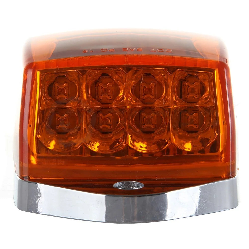 9x Amber 10 inch 17 LED Chrome Cab marker Roof Light for Peterbilt Kenworth KOEEP [9]