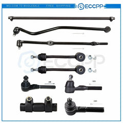 9x Front Tie Rod Drag Link Track Sway Bar Link Kit Fits 1997-2006 Jeep Wrangler KOEEP [1]