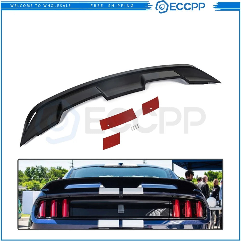 ABS Rear Spoiler For 2015-2021 Mustang Fastback GT500 Style Glossy Black 6B93BC-57 [1]