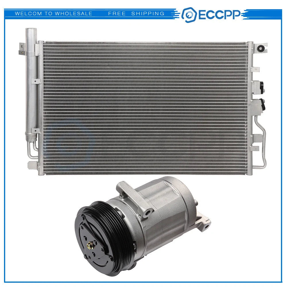 AC Condenser & AC Compressor Cooling Kit For 10-11 Chevrolet Equinox GMC Terrain 6B93BC-57 [1]