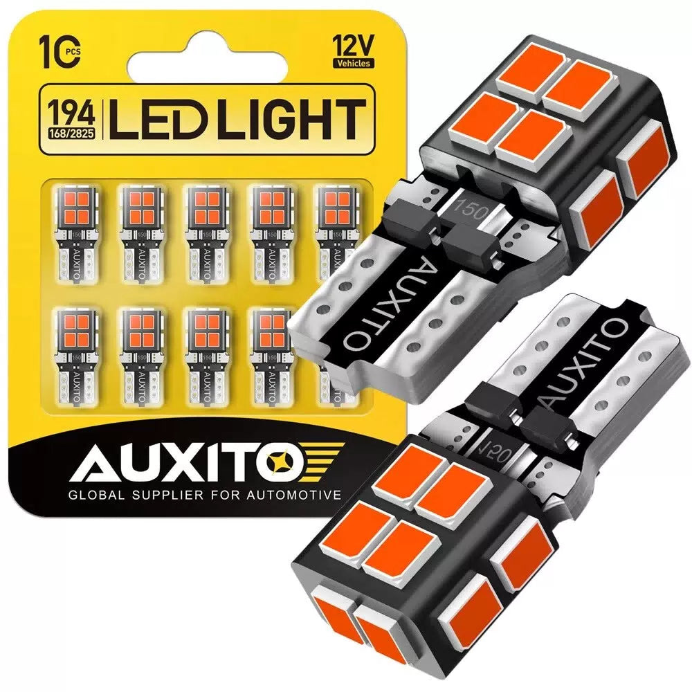 AUXITO 10X LED Parking Light Bulbs 168 194 2825 T10 Wedge Canbus Super Red EOA AUXITO [10]