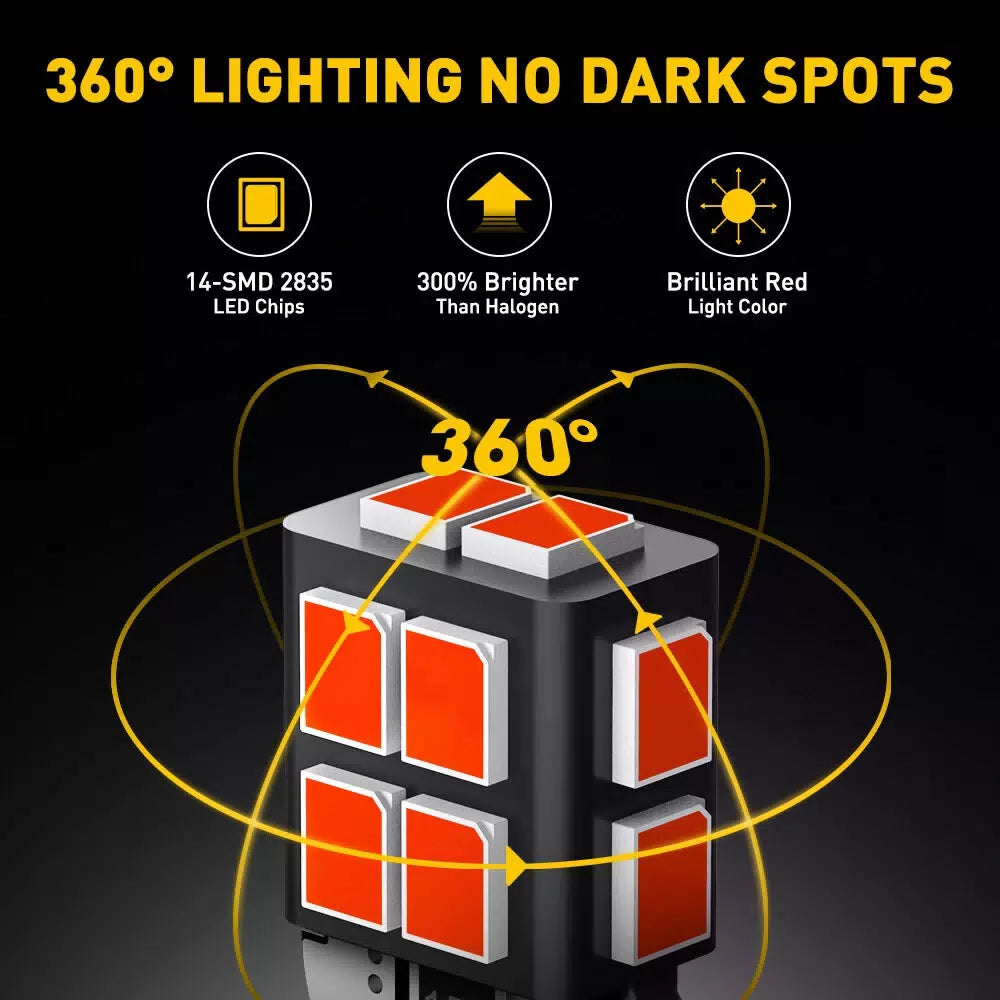 AUXITO 10X LED Parking Light Bulbs 168 194 2825 T10 Wedge Canbus Super Red EOA AUXITO [2]