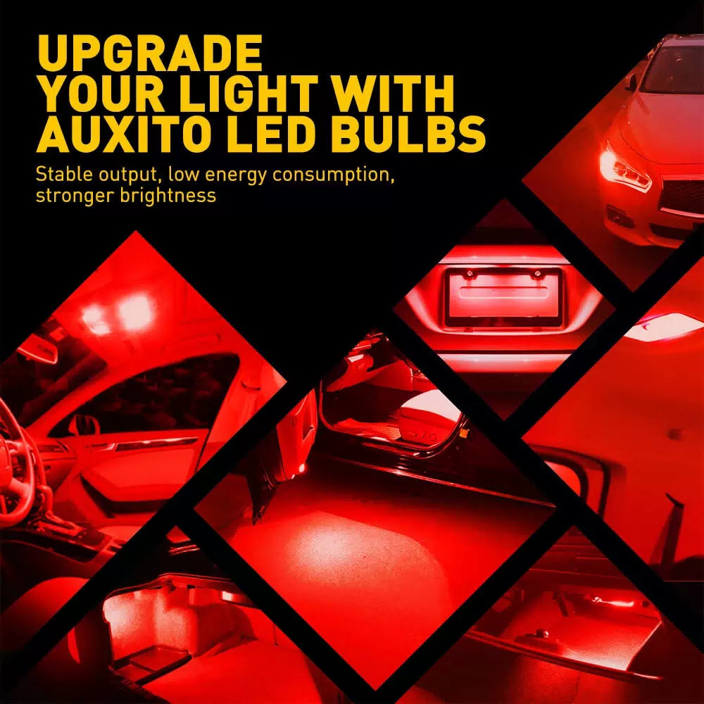 AUXITO 10X LED Parking Light Bulbs 168 194 2825 T10 Wedge Canbus Super Red EOA AUXITO [7]