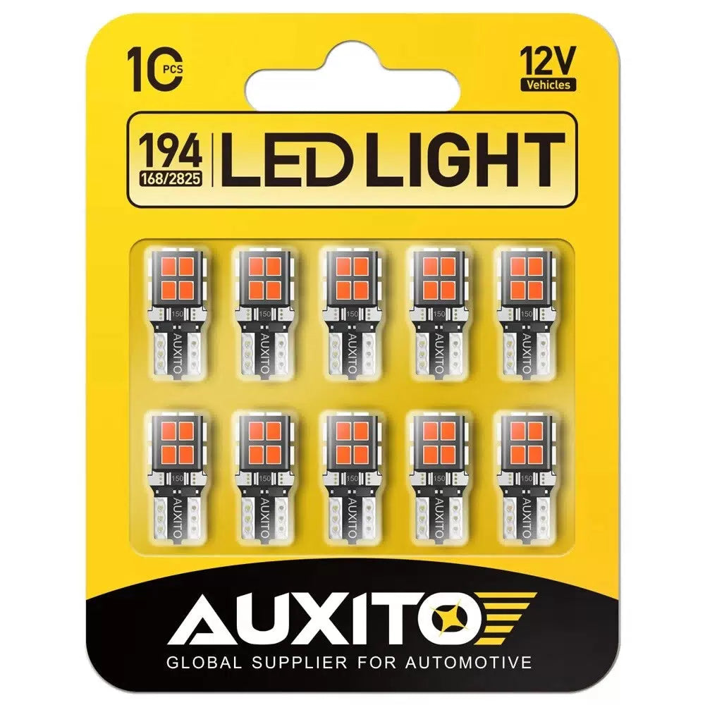 AUXITO 10X LED Parking Light Bulbs 168 194 2825 T10 Wedge Canbus Super Red EOA AUXITO [9]